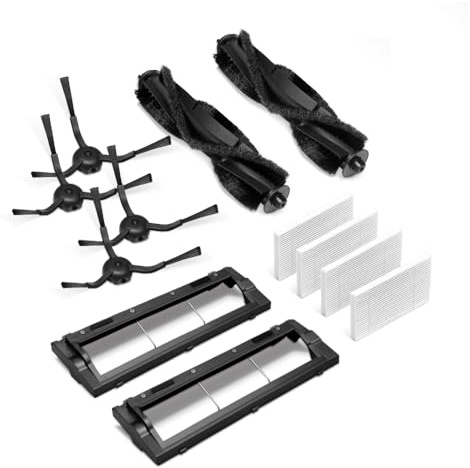 Tapo RVA104 Robot Kit di Sostituzione Aspirapolvere, Spazzola Principale×2, Copertura×2, Spazzola Laterale×4, Filtro HEPA Lavabile×4, RV30 Max, RV30 Max Plus, RV20 Max, RV20 Max Plus