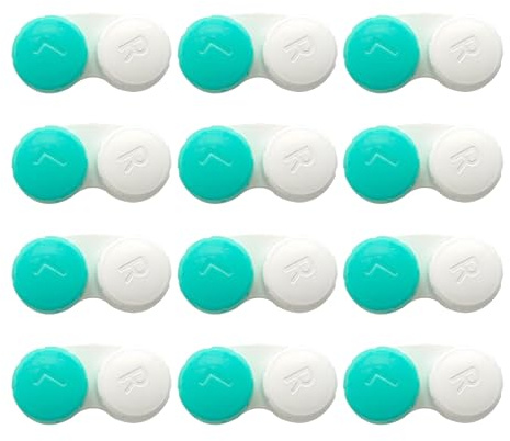 12 Pièces Étuis à Lentilles de Contact, Lentilles de Contact Stockage Étanches Portable Anti-Fuite Rangement Pratique et Hygiénique pour les Yeux Gauche et Droit Extérieur Voyage à la Maison