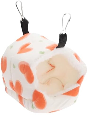 Hamsterhängmatta – 14 cm (5,12 tum) varmt mysigt för bekväm vila, mjuk hängande säng med säkra remmar, litet djurbo för socker glidare, iller, bur sömn, vila, klättring och vinteranvändning