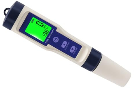 HOLIDYOYO Digitaler 5-in-1 Salzwasser Tester für Aquarien aus Robustem Material mit Hintergrundbeleuchtung Tragbarer Hochpräziser Meerwasser und Pool Salzgehaltmesser für Aquakultur