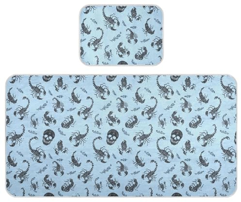 Kühlende Babymatratze, japanischer Skorpion-Schädel, 71,1 x 132,1 cm, atmungsaktive Pads für Babybetten, Schwarz