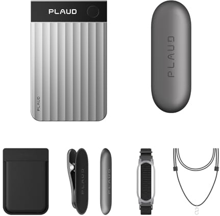 Plaud Note Pro und NotePin Paket mit 4 Zubehörteilen, KI Digitales Diktiergerät App-Steuerung, KI-Notizgerät, KI-Transkription & Zusammenfassung, 112 Sprachen, 64GB Speicher, Audiorekorder