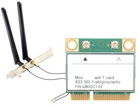 ZASCHMOY Tarjeta de Red WiFi 5G de Doble Banda AX8 Mini PCIe 5.4 Bluetooth para Computadora portátil: Rendimiento de Alta Velocidad y Conectividad