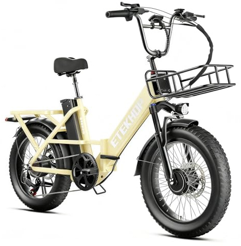 DESHENG D20PRO Adult Electric Bicycle is Equipped with Single and dual 36V 20A/42.4Ah Removable Batteries, 20 x 3.0 Inch Wide Tires, and Hydraulic Brakes