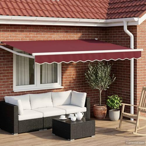 Tendone elettrico Tendone con LED Sensore Meteo Rosso Bordeaux Telaio in Alluminio 3 x 2,5 m