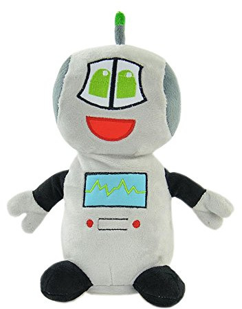 Kögler 75916 - Labertier Roboter Alpha, ca. 25,5 cm groß, nachsprechendes Plüschtier mit Wiedergabefunktion, plappert alles witzig nach und bewegt sich, batteriebetrieben
