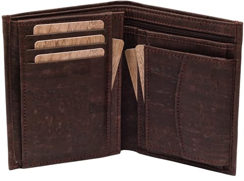 Simaru Geldbörse aus Kork mit RFID Schutz, Portemonnaie vegan für Damen & Herren, Geldbeutel für 10+ Karten, Scheine & Münzen