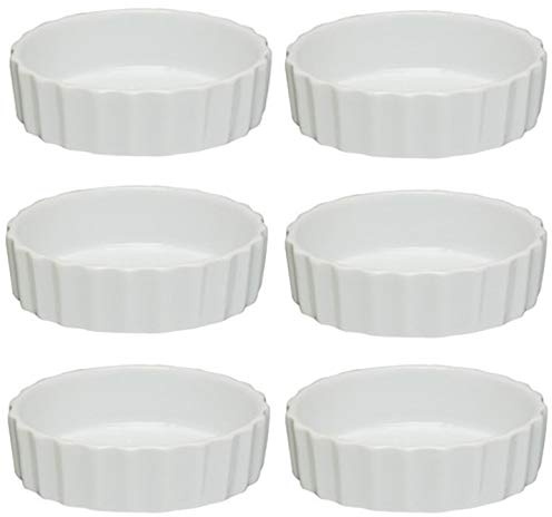 Ceramic 12.5cm Quiche Pie Fluted Baking Dish (Set of 6)