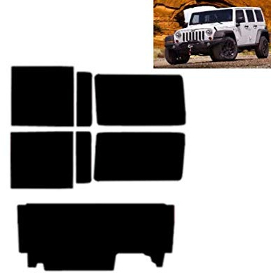 Passgenaue Tönungsfolie für-Jeep Wrangler 4-Türen 2011-2016 Heck/Seitenscheiben (20% Schwarz)