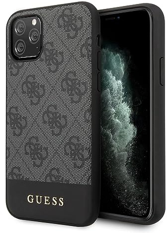 Guess Hülle Glitter 4G Stripe Collection für iPhone 11 Pro, grau GUHCN58G4GLGR