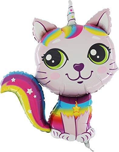 Toyland® 38 Regenbogen-Einhorn-Katzenfolienballon - Cry Babies - ROSA - Partydekorationen