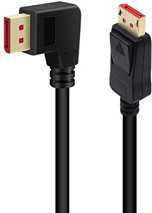 BolAAzuL Rechtwinkliges Displayport 1,4-Kabel Linksgewinkeltes Displayport-Kabel, 90 Grad abgewinkeltes Displayport-Kabel V1,4 6FT/1,8M bis zu 8K/60Hz, 4K/144Hz unterstützt