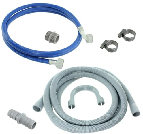 UTIZ Universal Cold Water Fill Long 2.5m Inlet Pipe + 2.5m Drain Hose Extension Kit