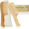 COM-FOUR® Set premium de peine de bambú de 2 piezas - Peines de bambú - Peine de madera sostenible maciza (Peines de 2 partes)