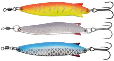 Abu Garcia Toby Spoon Angelköder – 3er Pack – Classic Flashing Wobbler Spoon Köder für Lachs, Meerforelle, Forelle, Barsch, Seelachs, Makrele