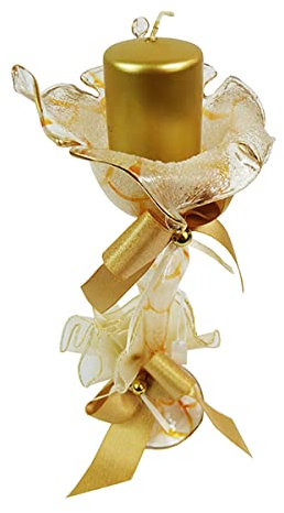 Recuerdo de boda de oro cáliz portavelas