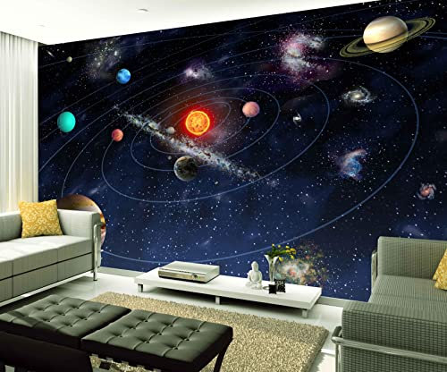 XAONUO Galaxie Fond D'Écran Photo Effet 3D Couleur Planète Étoiles 200X150Cm Papier Peint Panoramique 3D Tapisserie Intissé Murales Poster Décoration Murale Effet Trompe Loeil