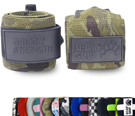 BEAR GRIP Hochwertige strapazierfähige Handgelenkbandagen für Gewichtheben, Bodybuilding, Crossfit, Powerlifting