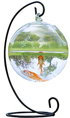 FURUIWUFENG Aquarium Kreatives hängendes Glas Kleiner Ask tankhydroponisch transparent Glas vase Wohnzimmer Office Dekoration Ornamente Aquarium-Kit