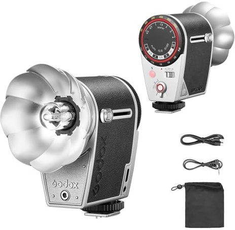 Godox Lux Cadet Retro Camera Flash CCT 6200K±300K GN10 Speedlight Auto/Manual Flash Mode for Canon Sony Nikon Fuji Olympus Panasonic Cameras