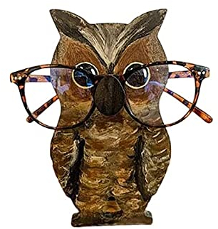 AYYDS Brillenhalter Holz, Kreativer Brillenständer in Tierform, 3D Puzzle Brillenhalter Display Rack, Sonnenbrillenhalter, Handgeschnitzt Lesebrillenhalter für Home Büro Schreibtisch Dekor (Eule)
