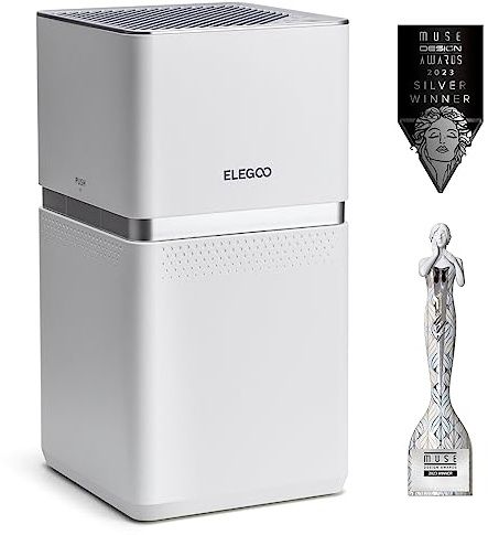 ELEGOO MarsMate Luftreiniger, Entfernt bis zu 95% TVOC, mit VOC Smart Sensor, Kompatibel mit ELEGOO Mars 4 Max, Mars 4 DLP, Saturn 3 Serie und Saturn 2 Resin 3D-Drucker, Größe von 210 * 247 * 410 mm