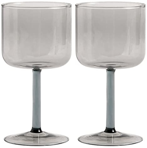 Hay Tint Weinglas Set 2-teiliger aus Borosilikatglas in der Farbe Grau, Größe: 15x7,5 cm, Kapazität: 0,25 l, 541223