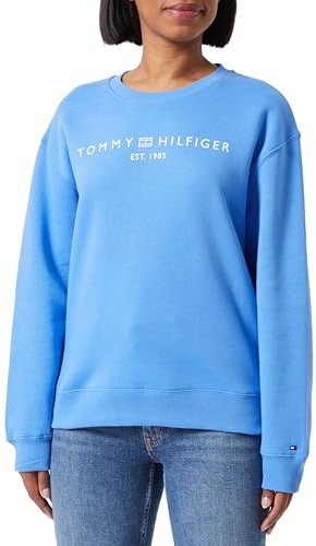 Tommy Hilfiger Damen Sweatshirt ohne Kapuze, Blau (Blue Spell), XS