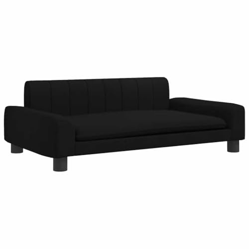 vidaXL Hundebett, Hundekissen mit weicher Polsterung, Hundesofa Hundecouch für kleine Hunde Haustiere, Haustierbett Katzenbett, Schwarz Stoff