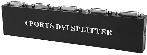 DVI-Splitter, 1 in 4 Ausgänge, Verlustfrei, 1920 X 1440, Hohe Auflösung, Große Übertragungsreichweite, DVI-Verteilungs-Duplikator-Splitter für PC, Laptop, HDTV-Projektor, 100–240