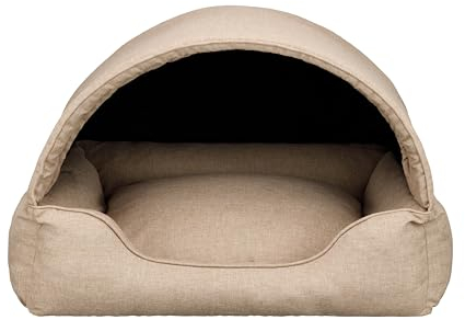 Bjird Hundebett & Hundehütte in einem - Hundehaus mit Dach für kleine und mittelgroße Hunde - Hundehöhle - Hundebox - Hundesofa - Bezug abnehmbar & waschbar - stabiles Hundekorb - 82x58 cm