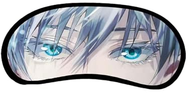 Jujutsu Kaisen Satoru Gojo Anime Augenmaske zum Schlafen, weich und bequem, mit Riemen, Verdunkelung, Augenklappe, geeignet für Tagesschlaf, Mittagspause, Autoschlafen