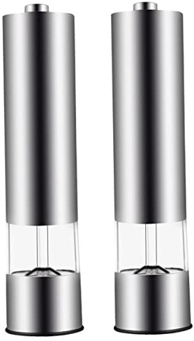 BESTonZON 2pezzi Macinapepe Elettrico Acciaio Inossidabile Macinatore Per Utensile Da Cucina Professionale Senza Batteria Design Elegante e Durevole Per Casa e Ristoranti