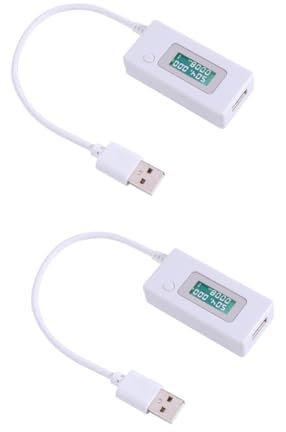 Mobestech 2pcs Lcd Display Usb Voltage Tester Micro Usb Port for Smartphones Power Banks