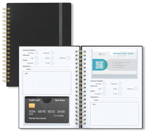 Onesky Organizzatore per biglietti da visita, libro e porta carte di credito, informazioni sui clienti e archiviazione delle carte, organizza carte di credito, shopping, carte premio; capacità: 64