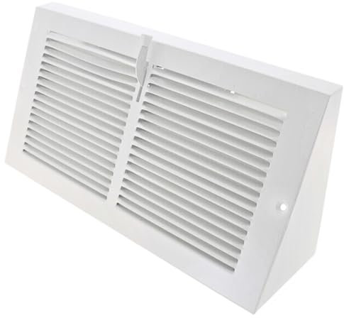 Nibras Rejilla de ventilación para zócalo de 30,5 x 15,2 cm, color blanco con amortiguador, rejillas triangulares de acero resistente (dimensiones exteriores 13-3/4 x 6-5/8 pulgadas)
