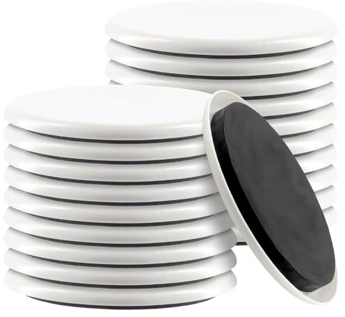 ZEONHEI 20 Pack 5 inch Furniture Sliders for Carpet, Round Furniture Movers Glider for Wooden Floors, Carpet, Table Legs