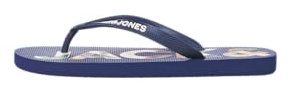 JACK & JONES Jfwlogo Palm Print Flip Flop, blu medievale, 40/41 EU