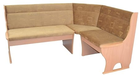 moebel direkt online Eckbank 125x165 cm Truheneckbank Buche-Nachbildung/beige