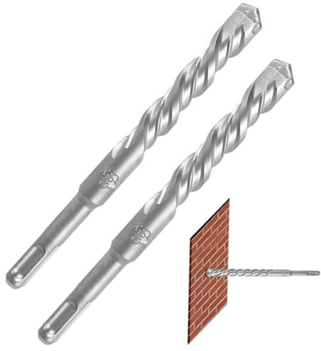 CPJJ 2 Pezzi Punte s-d-s plus, punte trapano muro, punta trapano muro lunga, punte trapano s-d-s, per Forare Pietra, Cemento, Pietra Naturale, 160 * 6mm