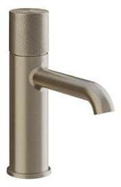 Gessi Habito - Miscelatore monopulsante per lavabo, con beccuccio, senza scarico, proiezione da 131 mm, DIAMANTATO, 70602, colore: effetto Finox