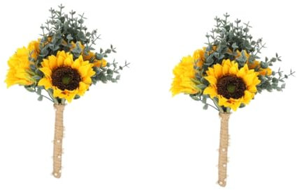 Cabilock 2stücke Lifelike Sonnenblumen Brautstrauß Künstlicher Blumenschmuck Für Hochzeiten Dekorative Fotorequisiten Für Feiern Und Anlässe Dauerhafte Und Pflegeleichte Kunstblumen