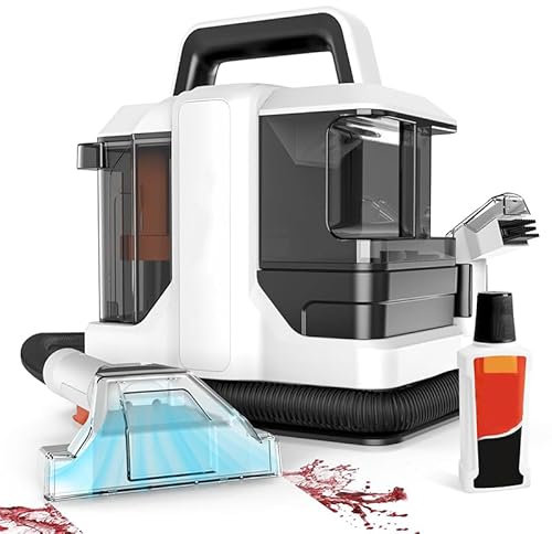 Macchina lavamoquette, lavamoquette e tappezzeria, Potente Punto di aspirazione Portatile da 750 W 15Kpa, Pulizia Profonda della Moquette, Include 2 testine di Pulizia, Perfetta per Moquette