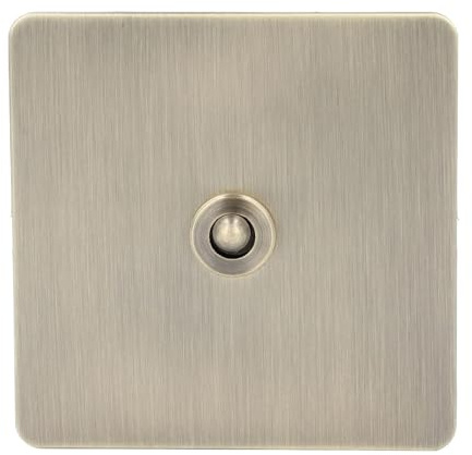 Interruptor de Palanca Unipolar AC 250V, 1 Pandilla de 2 Vías Interruptor de Alimentación Antiguo Panel de Inoxidable con Textura de Bronce para Decoración del Hogar