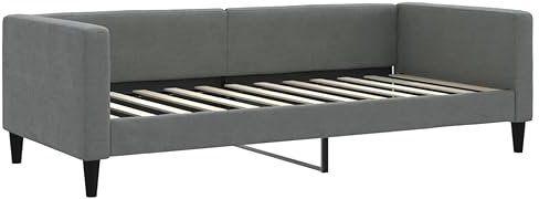 Willood Tagesbett 2-in-1 Sofabett Schlafsofa für Schlafzimmer Wohnzimmer Bettsofa Sofa Dunkelgrau 90x200 cm Stoff