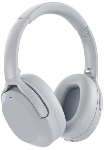 Rebocico Active Noise Cancelling Headphones, Wireless Bluetooth Over-Ear Headphones with Microphone,120H Playtime, Foldable Overhead Headphone with Deep Bass, Fast Charging for Home Travel Office