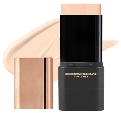 Corean Foundation Makeup, Natural Stick Foundation Korean Stick Con -Trucco Viso A Lunga Durata, 01# Colore Crema, Chiaro E Luminoso, Adatto Per Pelle E Naturale