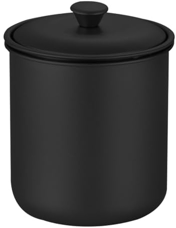 DUSCOKE Stainless Steel Car Ashtray with Lid, Windproof Portable Cigarette Butt Bucket, Extinguished Smokeless Ash Tray Cup Holder, Detachable Mini Trash Can for Cars, Home, Outdoor, Office (Black)