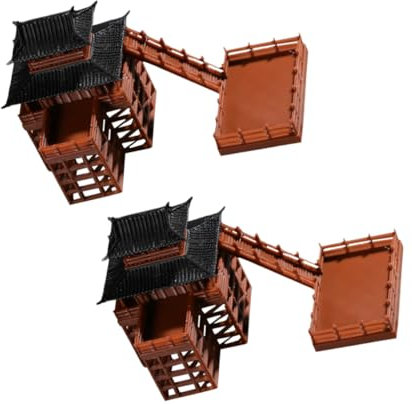 KONTONTY 2pièces Miniature Pagode Chinoise Résine Décor Jardin Zen Et Bonsai Élégante Statue Feng Shui pour Micro-Paysage Et DIY