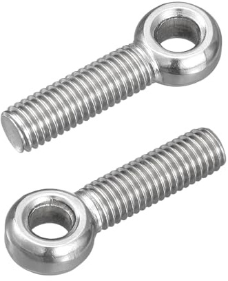 sourcing map 4Pcs M10 x 40mm Lifting Eye Bolts, 304 Stainless Steel Machinery Shoulder Swing Bolt Lifting Ring Eyebolt for Pipeline Gate Valves, Building Steel Pipe Fasteners, Silver